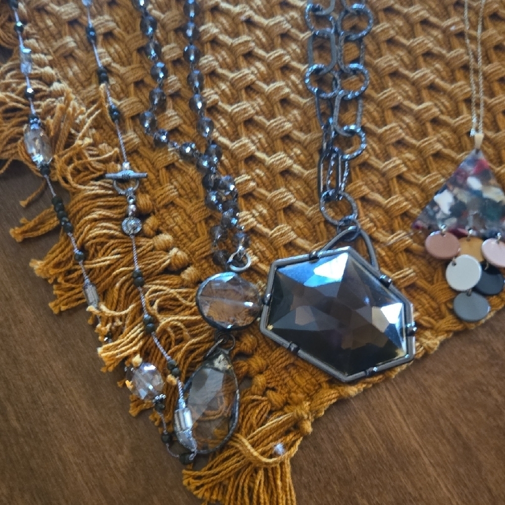 4 Gold, Black and Silver Pendants